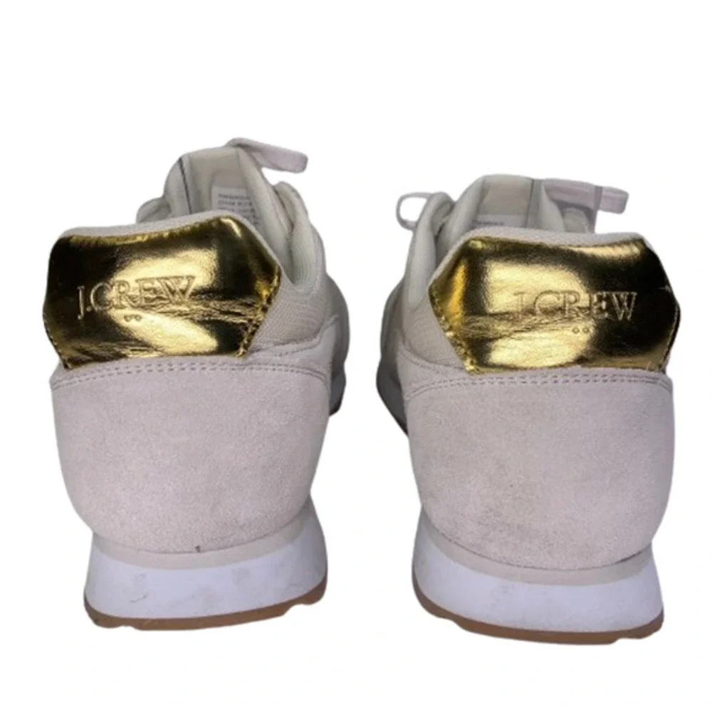 J. CREW White Suede Metallic City Sneakers‎
